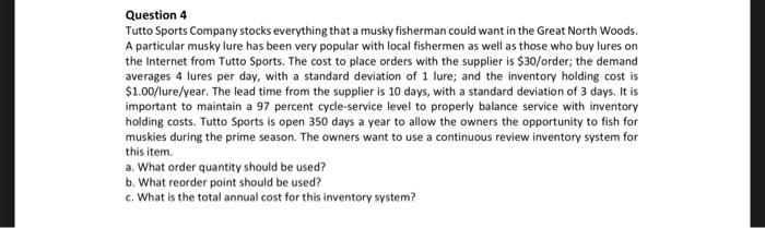 please solve all questions Question 4 Tutto