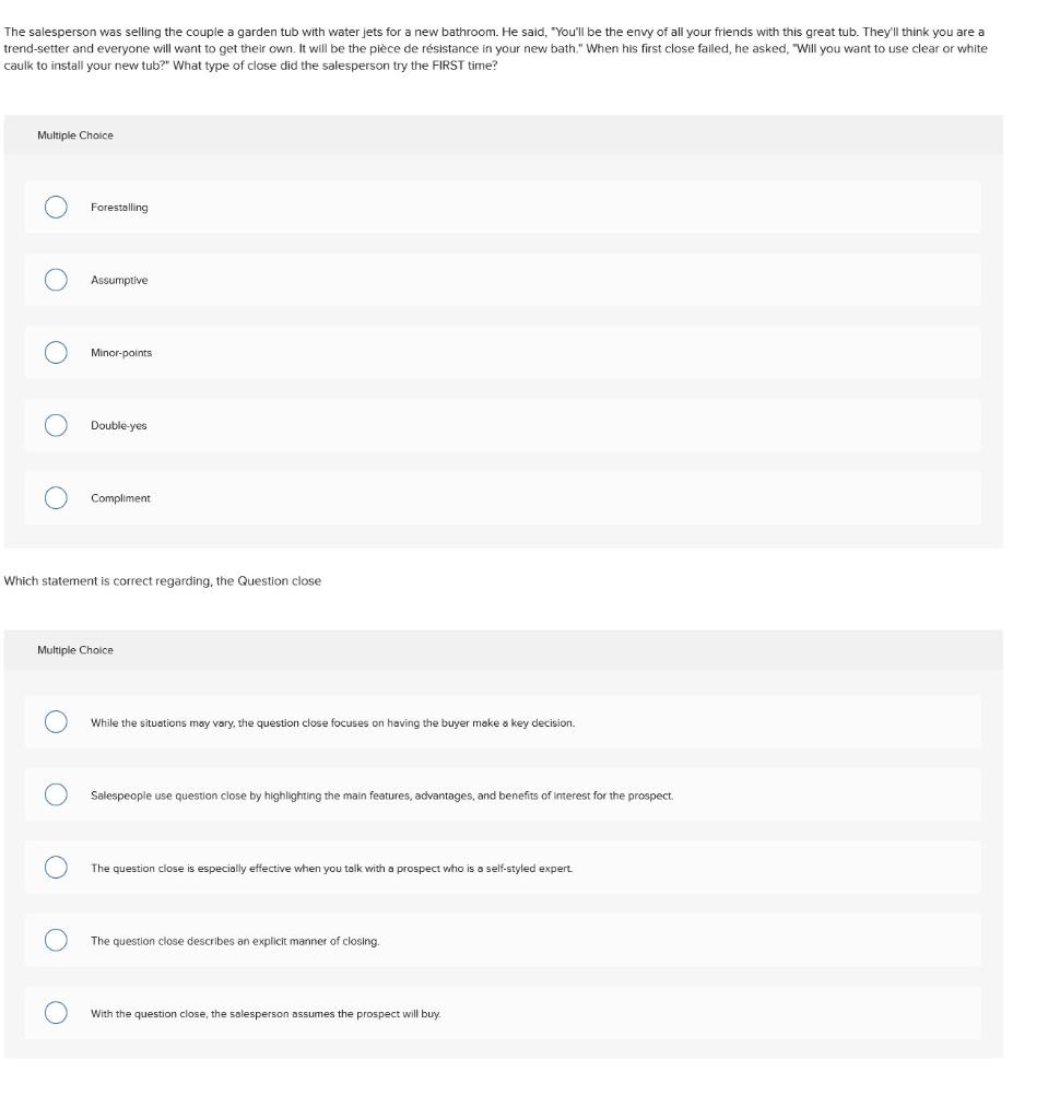 The salesperson was selling the couple a garden