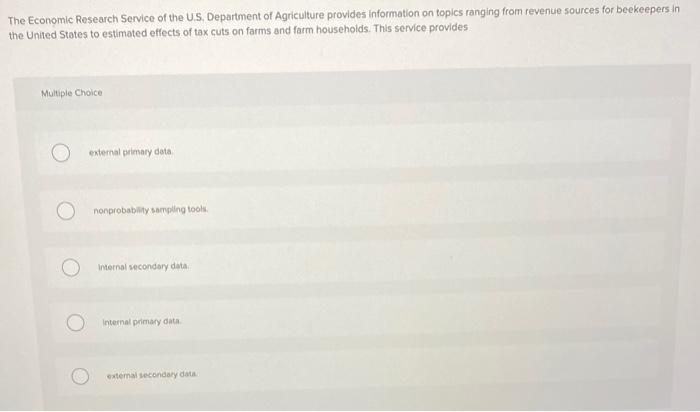 The Economic Research Service of the U.S.