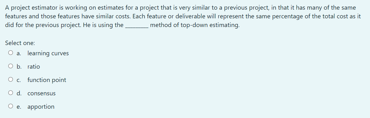 A project estimator is working on estimates for a