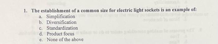 1. The establishment of a common size for