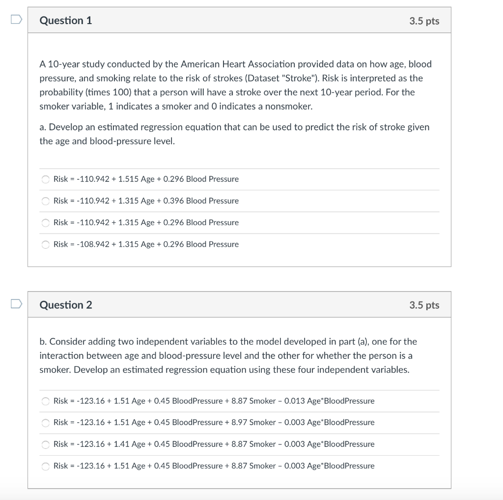 Risk Age Blood Pressure Smoker 12 57 152 0 24 67