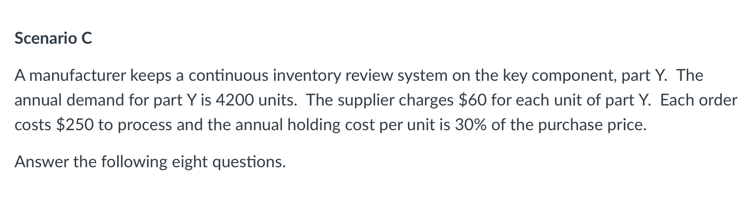 A manufacturer keeps a continuous inventory