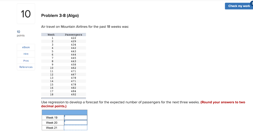 Check my work 10 Problem 3-8 (Algo) Air travel on