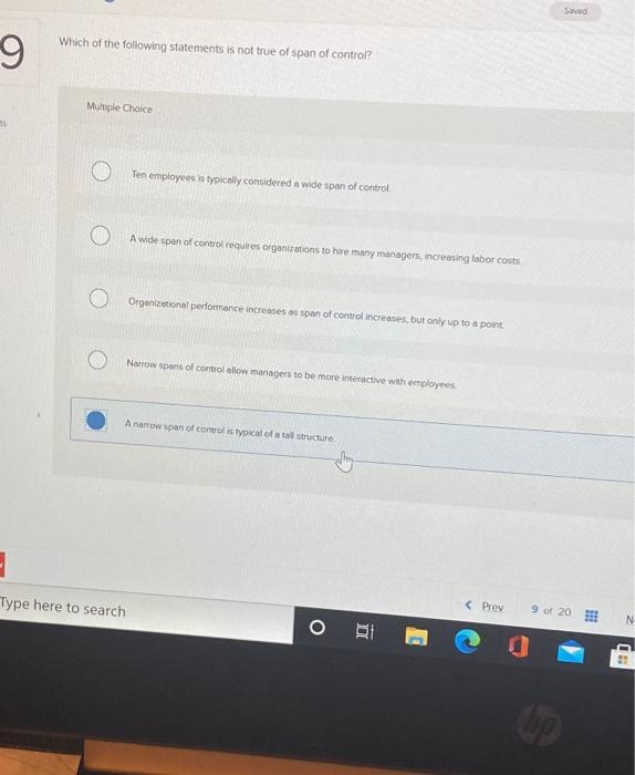 Saved Which of the following statements is not