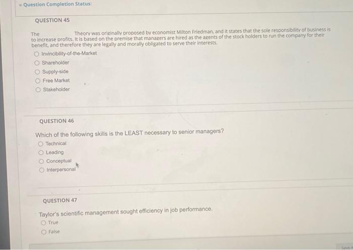 QUESTION 39 In an interview for the post of