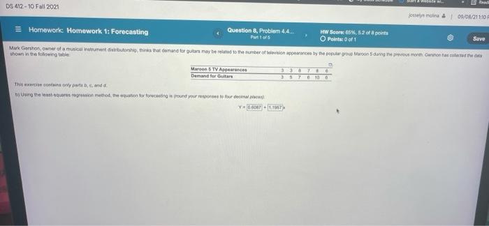 DS 412-10 Fall 2021 fost mai 09/08/211:30 =