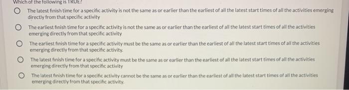 Which of the following is IN The latest finish