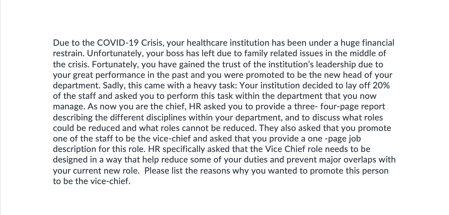 Due to the COVID-19 Crisis, your healthcare