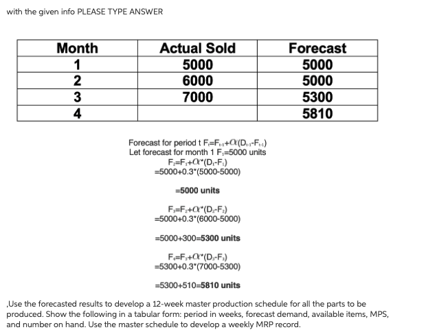 with the given info PLEASE TYPE ANSWER Month 1 2