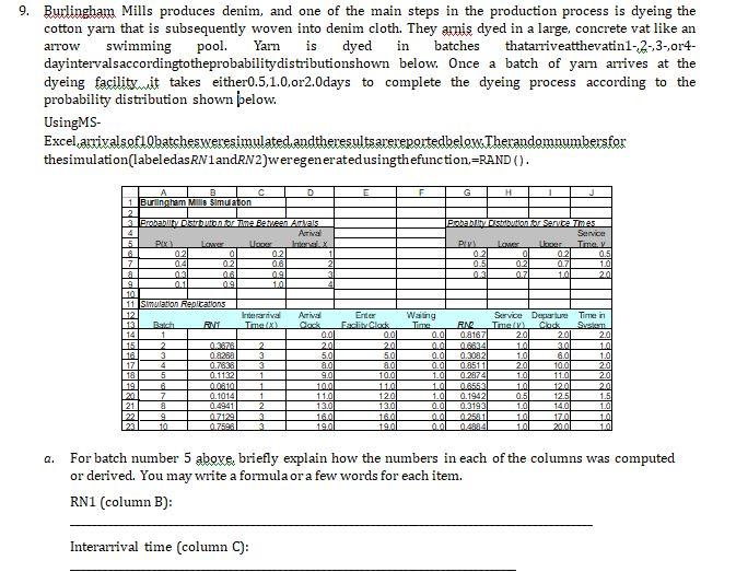 a . For batch number 5 above, briefly explain how