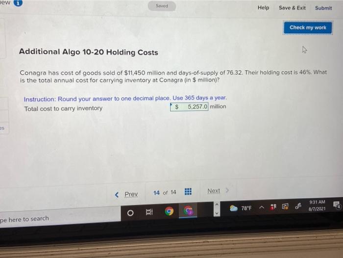 lew Saved Help Save & Exit Submit Check my work