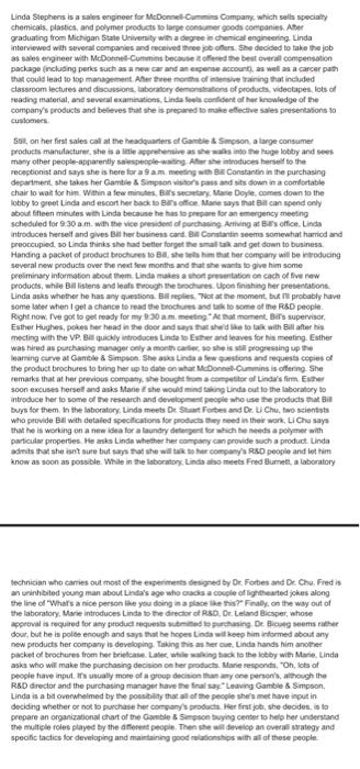 Answer the following question ( Not long ) Linda