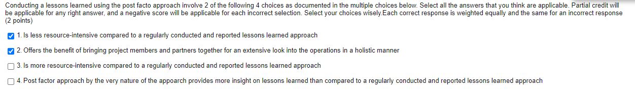 Conducting a lessons learned using the post facto