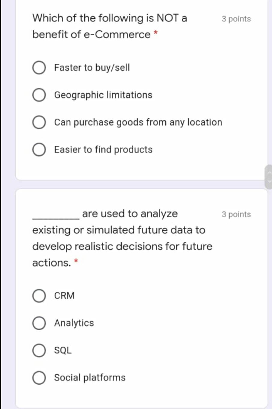 2 points Which strategy is designed to compete