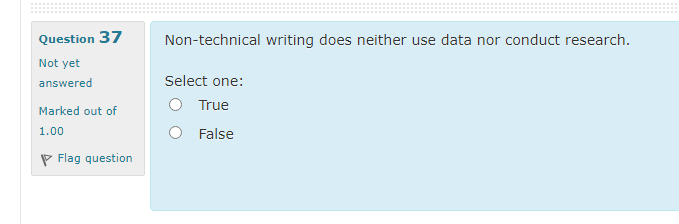 Non-technical writing does neither use data nor