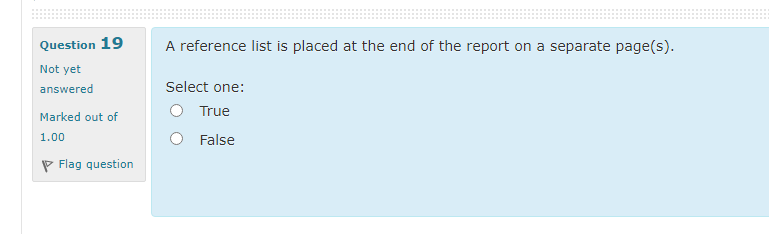 A reference list is placed at the end of the