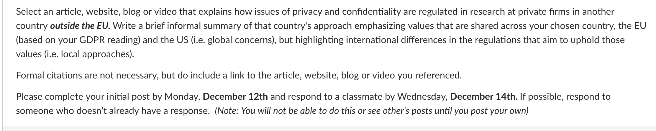Select an article, website, blog or video that