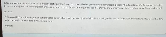 6. Do our current societal structures present