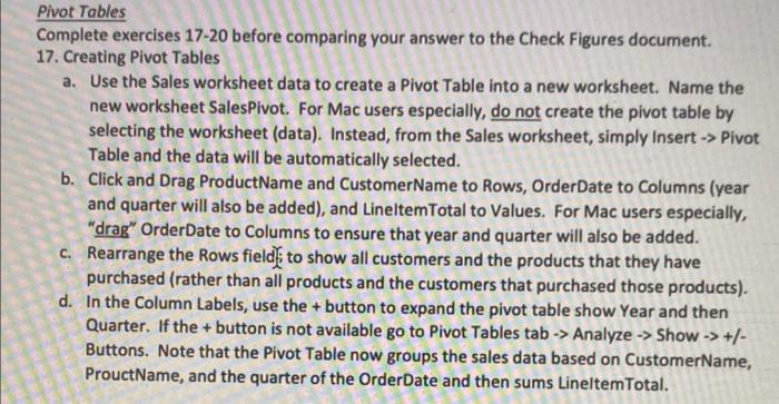 Complete exercises 17-20 before comparing your