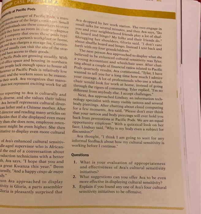 vity at Pacific Pods rations manager of Pacific