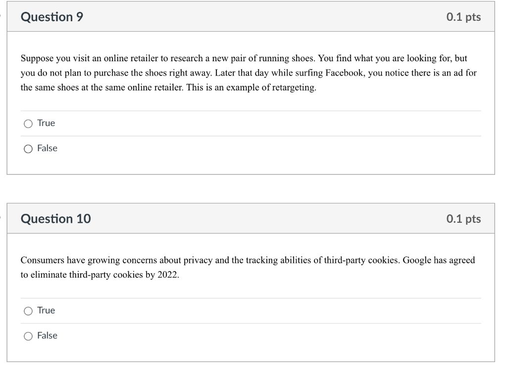 Suppose you visit an online retailer to research
