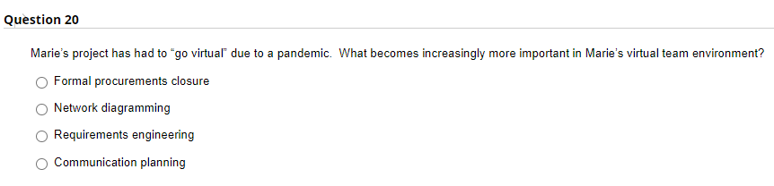 Marie's project has had to 