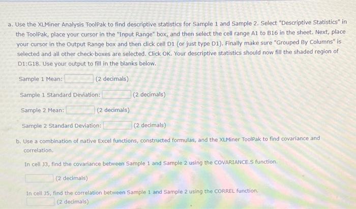 B A B 1 Sample 1 Sample 2 2 58 69 3 71 70 4 67 66