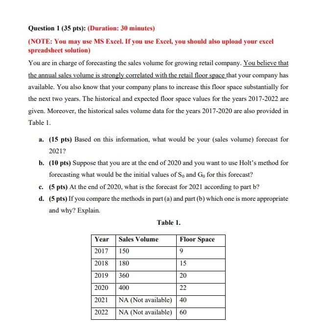 Question 1 (35 pts): (Duration: 30 minutes)