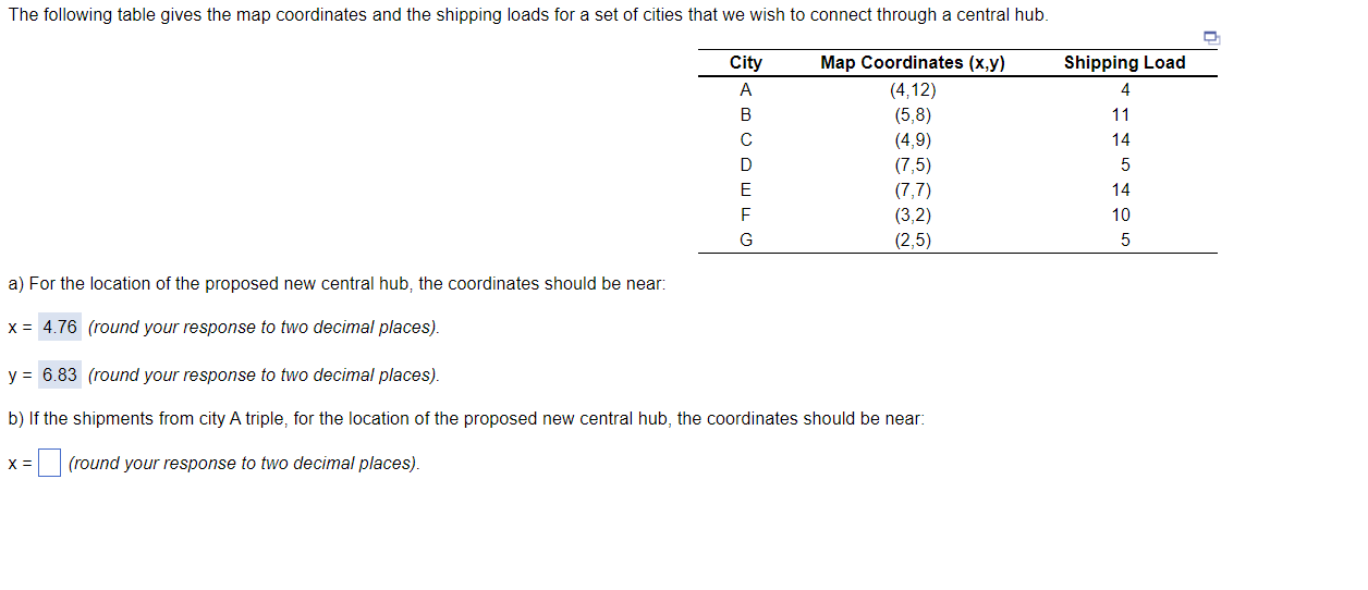 a) For the location of the proposed new central