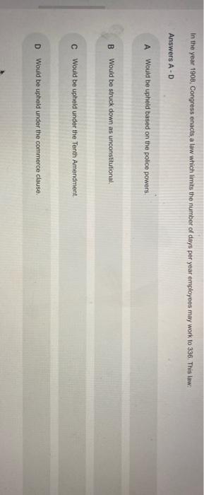 In the year 1908, Congress enacts a law which