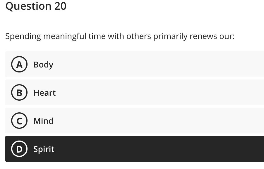 Spending meaningful time with others primarily