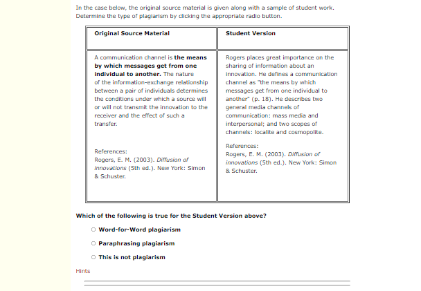 In the case below, the original source material