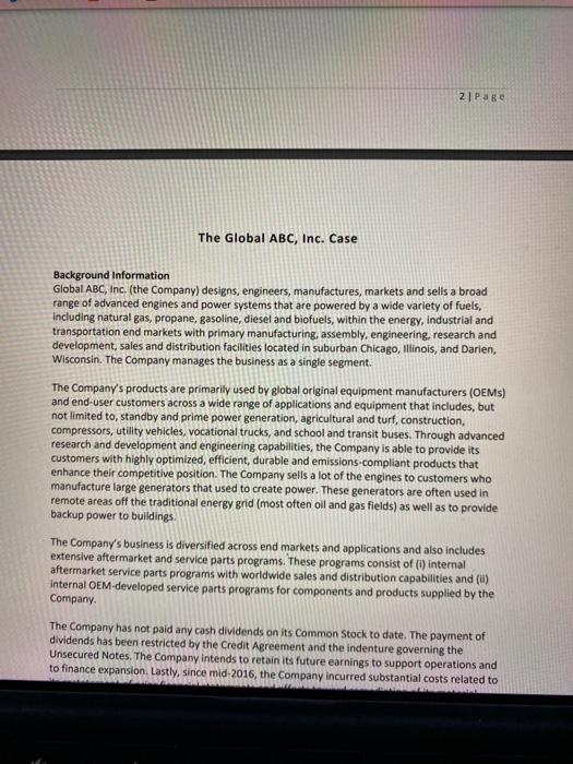 21 Page The Global ABC, Inc. Case Background