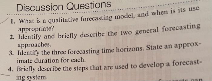 Discussion Questions 1. What is a qualitative