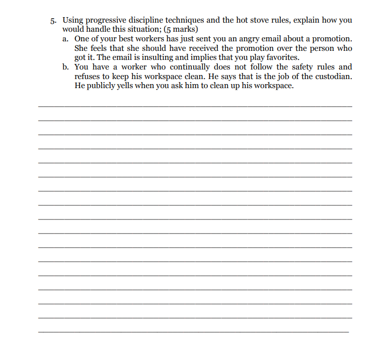 5. Using progressive discipline techniques and