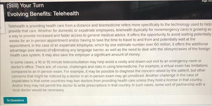 1. have you ever had a health problem while