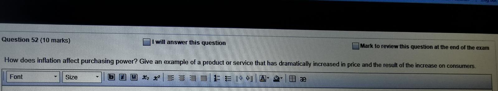 Question 52 (10 marks) I will answer this