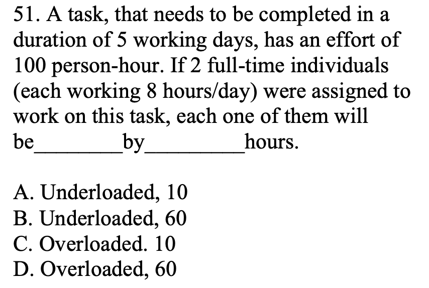 51. A task, that needs to be completed in a