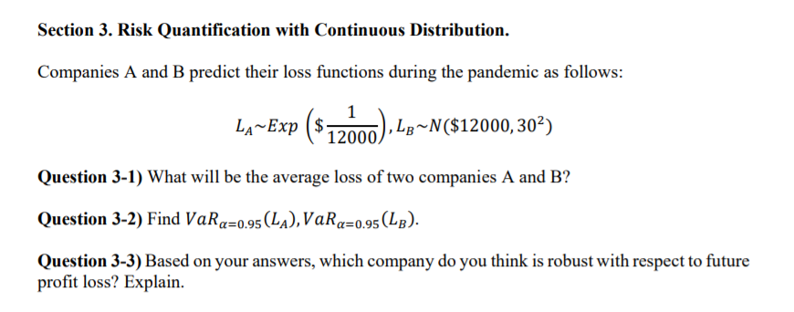 Section 3. Risk Quantification with Continuous