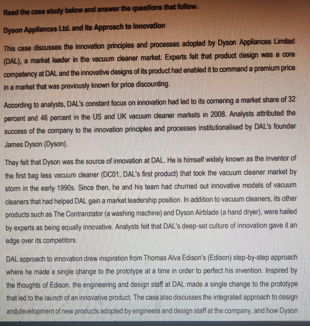 Read the case study below and answer the