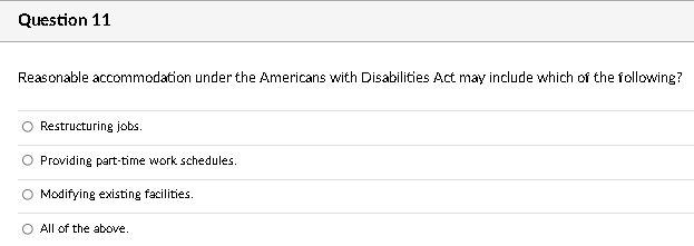 Reasonable accommodation under the Americans with
