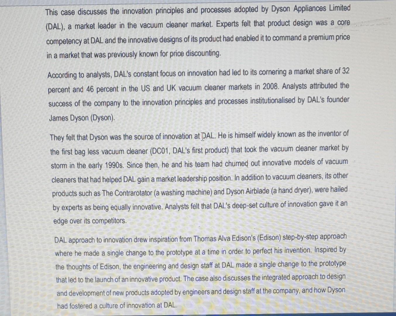 This case discusses the innovation principles and