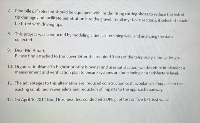 Instructions: Edit the following sentences for