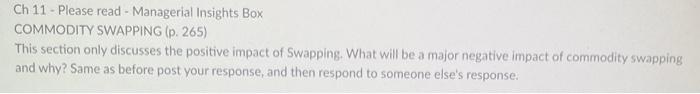 Ch 11 - Please read - Managerial Insights Box