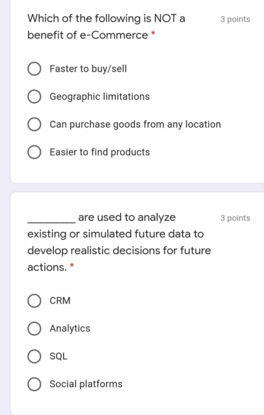 2 points Which strategy is designed to compete