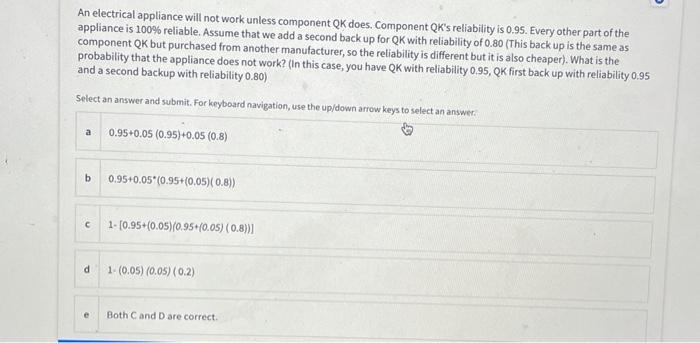 An electrical appliance will not work unless