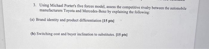 asap 3. Using Michael Porter's five forces model,