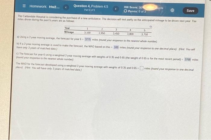 Homework: Hw2... Question 4. Problem 4.5 HW