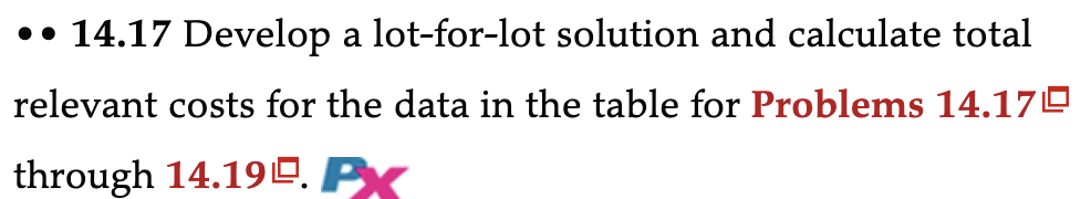 14.17 Develop a lot-for-lot solution and